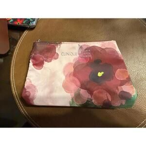 Clinique Floral Print Cosmetic Bag with Zipper